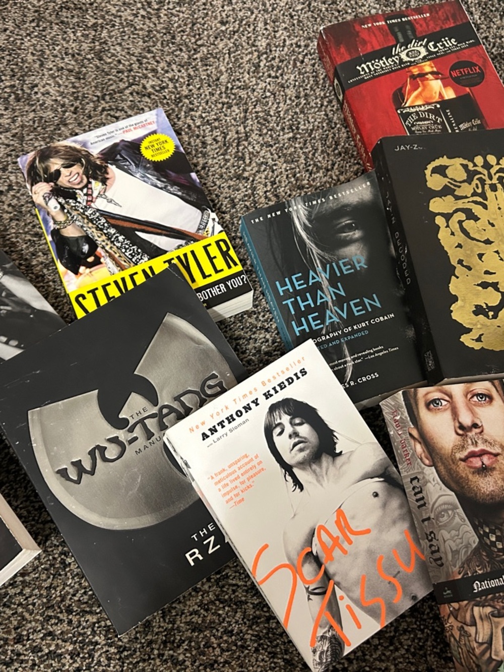 Autobiographies - wutang, Steven Tyler, Anthony kiedis, jay z, Travis barker